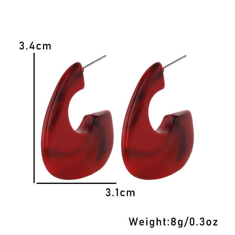 Wholesale Christmas Earrings Vintage Burgundy Acrylic Earrings